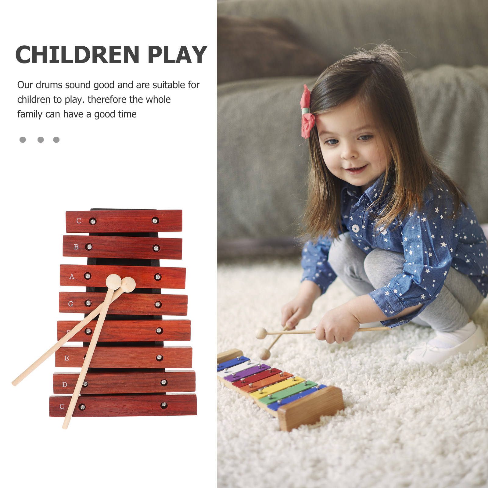 Drewniany ksylofon dla początk – Musical Instrument Xylophone recenzja i cena